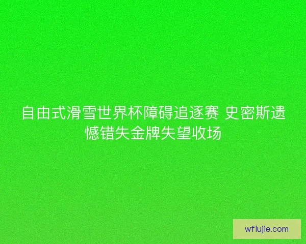 自由式滑雪世界杯障碍追逐赛 史密斯遗憾错失金牌失望收场